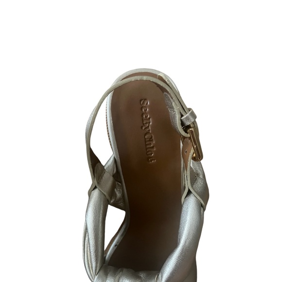 SEE BY CHLOE KNOT GOLD COLOR SANDAL SIZE EU 39, US 9 - Picture 7 of 9